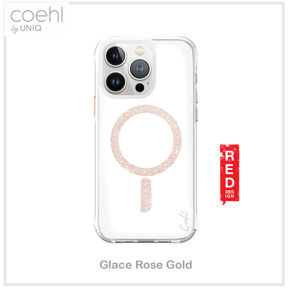 Picture of Apple iPhone 15 Pro Max 6.7  | Coehl by Uniq Design for Modern Women Girl Lady Magnetic Charging Compatible for iPhone 15 Pro Max 6.7 (Sparkling Rose Gold)