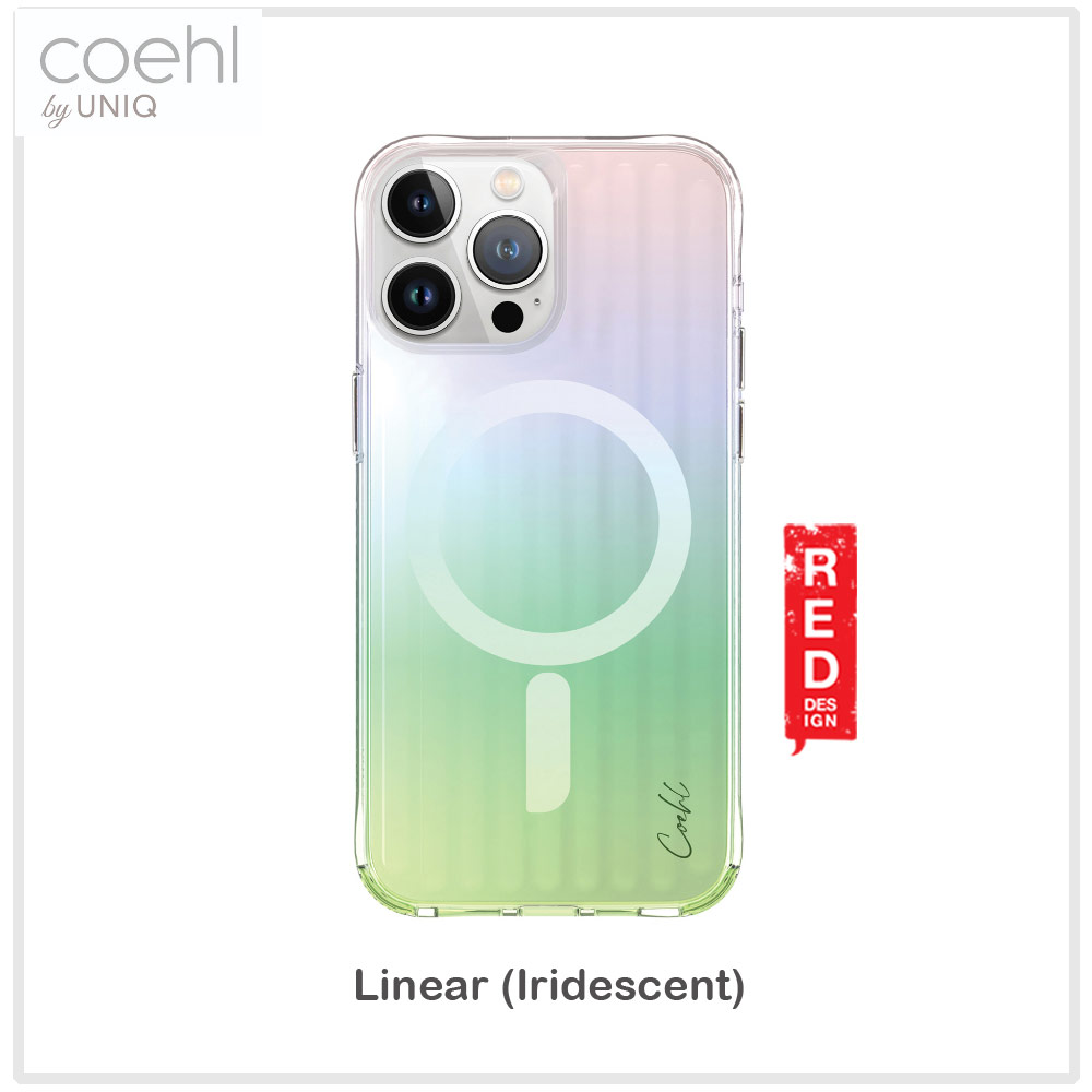 Picture of Apple iPhone 15 Pro 6.1 | Coehl by Uniq Design for Modern Women Girl Lady Magnetic Charging Compatible for iPhone 15 Pro 6.1 (Linear Iridescent)