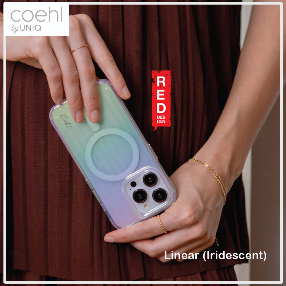 Picture of Apple iPhone 15 Pro 6.1  | Coehl by Uniq Design for Modern Women Girl Lady Magnetic Charging Compatible for iPhone 15 Pro 6.1 (Linear Iridescent)