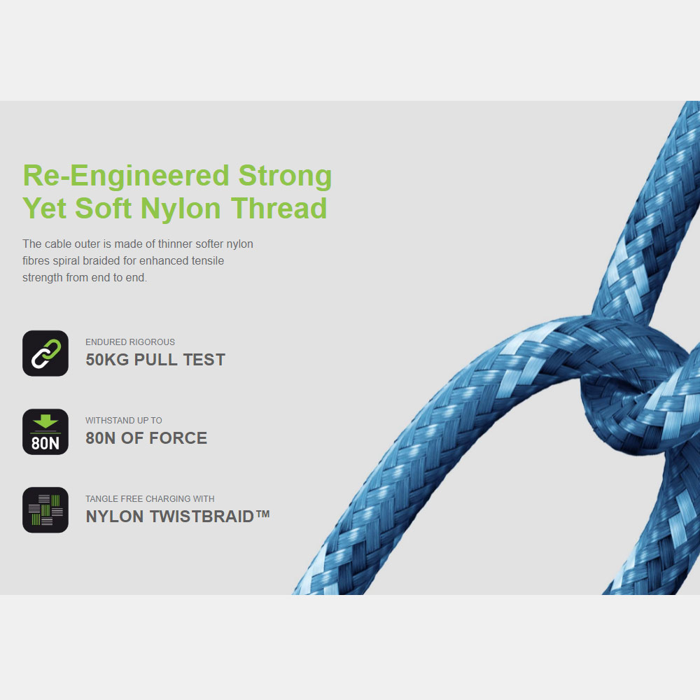 Picture of Samsung Galaxy Z Fold 3 | Energea NYLOFLEX 5A Rapid Charge and Sync USB A to USB C Cable Support Support Samsung Adaptive Fast Charge Huawei SCP OPPO VOOC 150CM (Black)