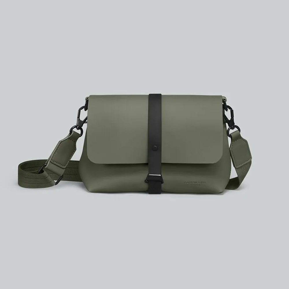 Picture of Gaston Luga SPLÄSH CROSSBODY BAG Premium Waterproof Eco Material Bag Compact Messenger Style Bag with Detachable Shoulder Strap As Clutch (Olive)