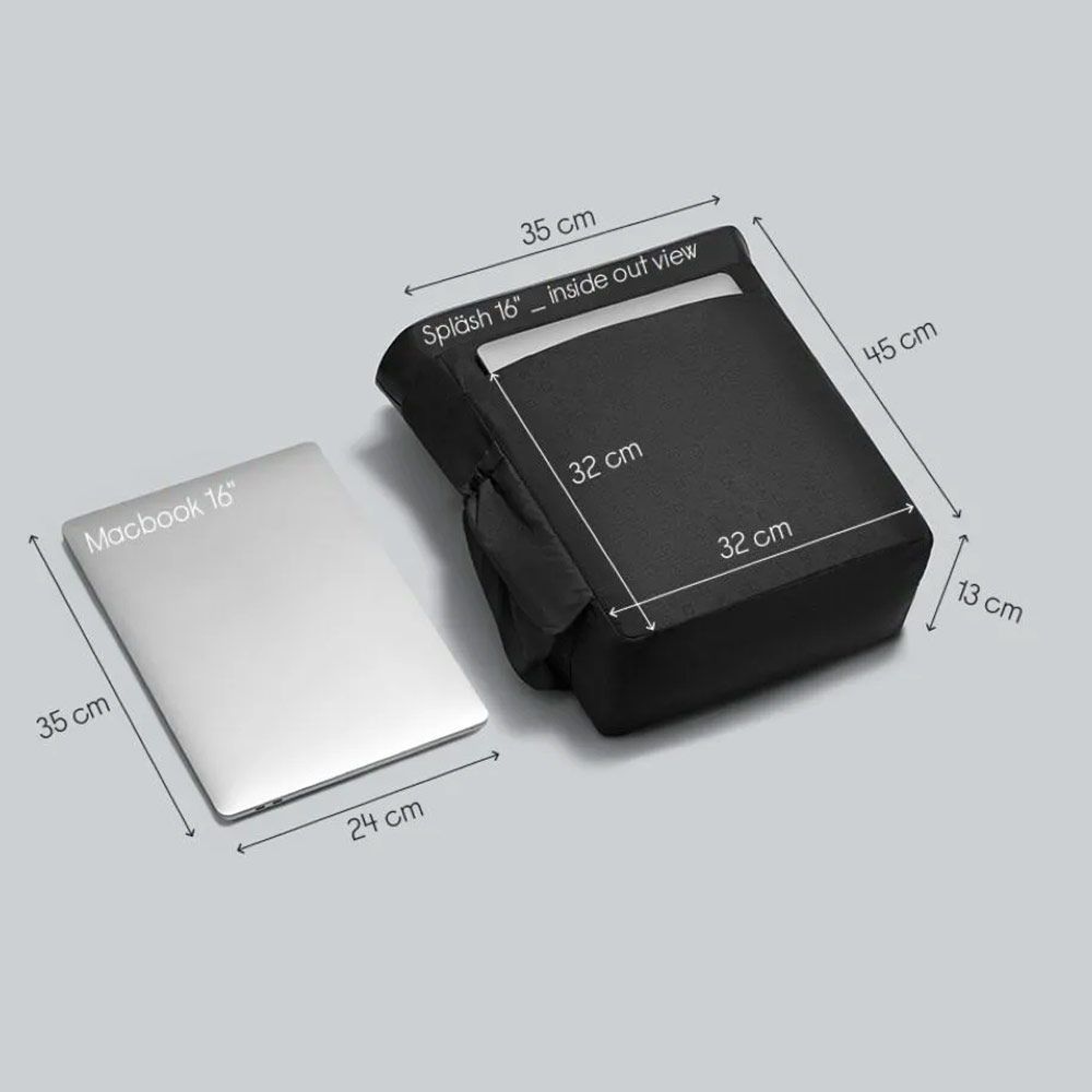 Picture of Apple MacBook Pro 16\" 2019  | Gaston Luga SPLÄSH 2.0 16" Premium Waterproof Eco Material Backpack 20L (Black)