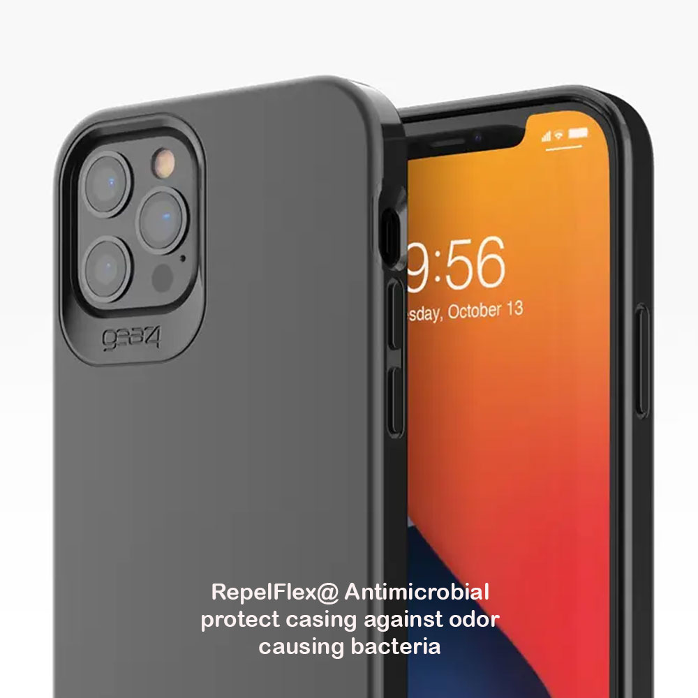Picture of Apple iPhone 12 6.1 Case | Gear4 D30 Holborn Slim Soft Touch Drop Protection Case for iPhone 12 Pro Max 6.7 (Black)