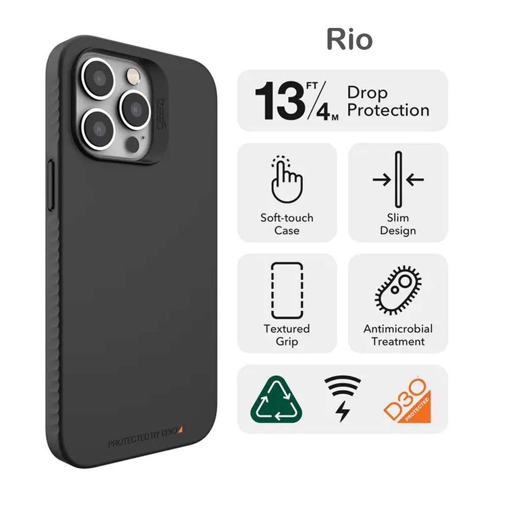 Picture of Apple iPhone 14 Plus 6.7 Case | Gear4 Rio D30 Drop Protection Case for iPhone 14 Plus 6.7 (Black)