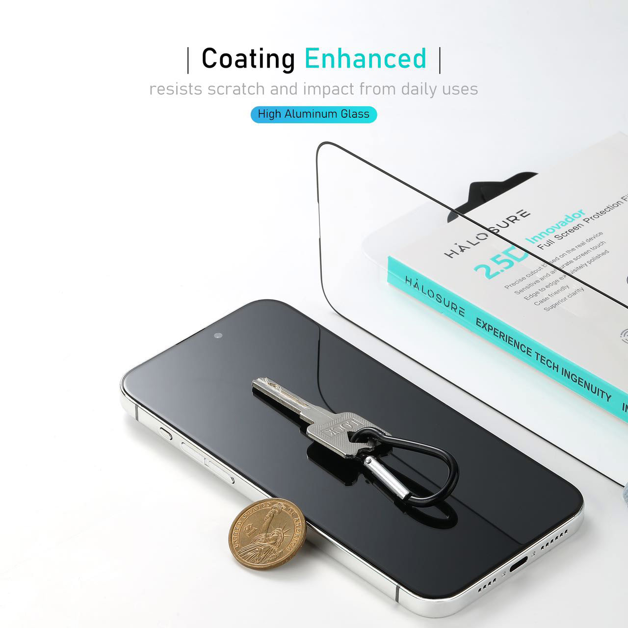 Picture of Apple iPhone 14 Plus 6.7 Screen Protector | Halosure 2.5D Full Coverage Tempered Glass Screen Protector for Apple iPhone 14 Plus 6.7 (HD Clear)