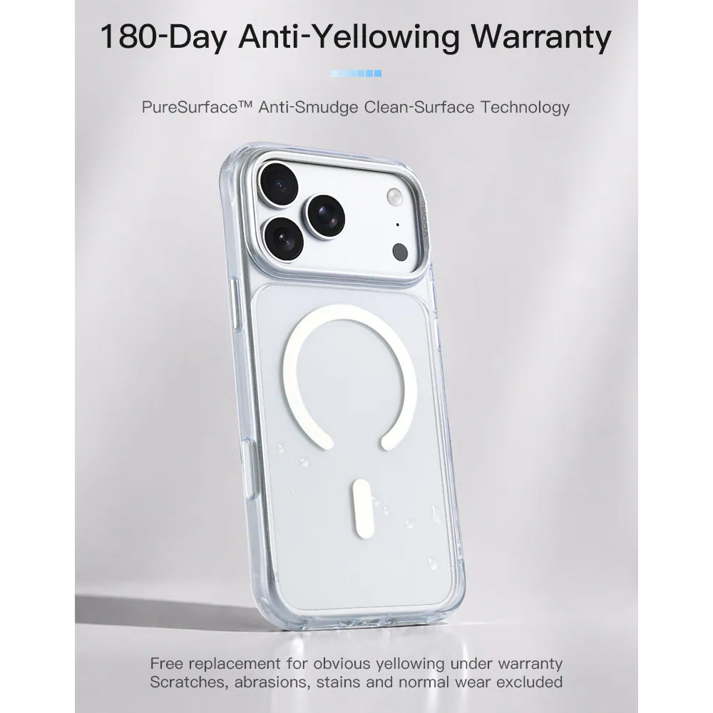 Picture of Apple iPhone 18 Pro Case | Hoda Crystal Ultra Case with Military Standard MagSafe  Pure Surface TM with Camera Button for iPhone 18 Pro - Clear