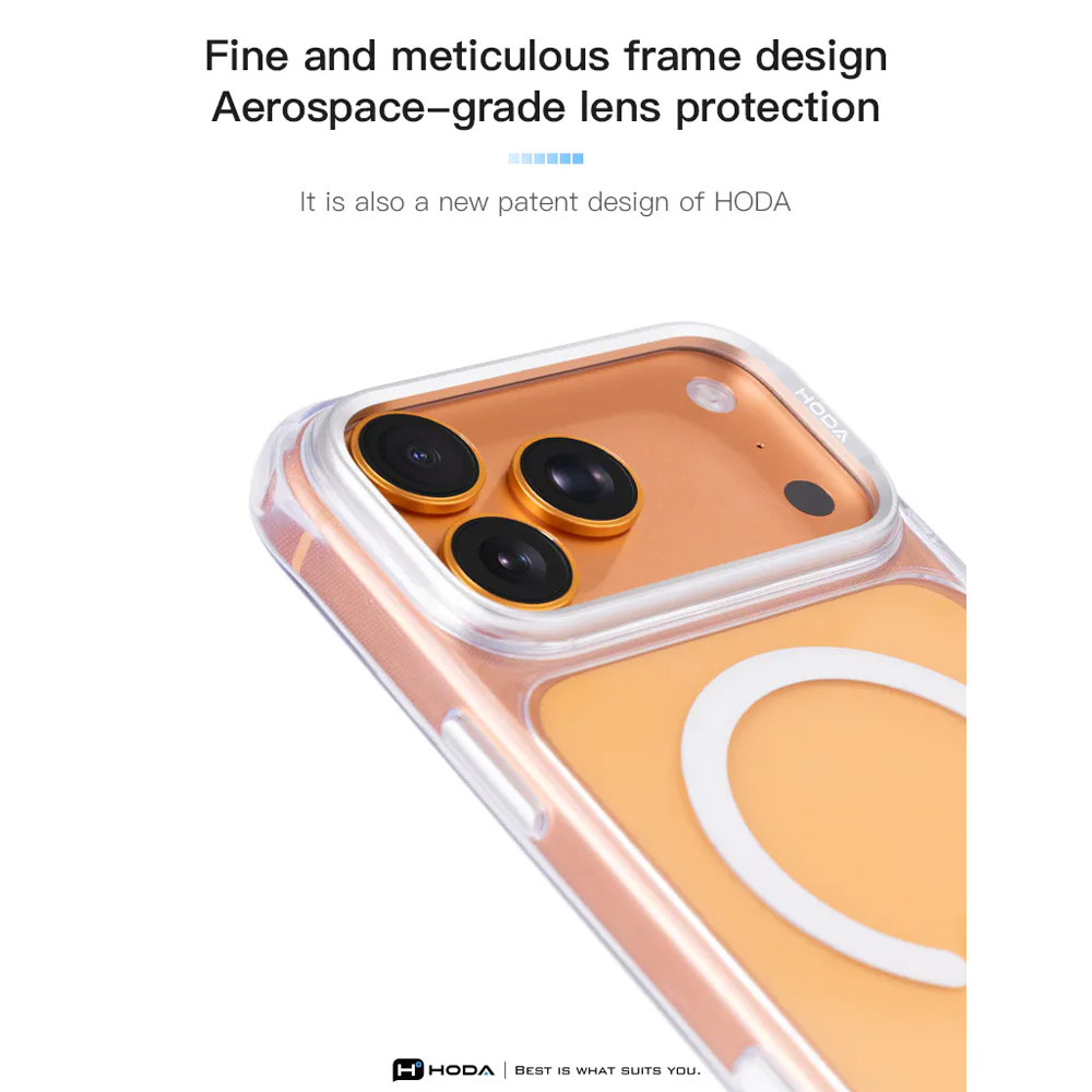 Picture of Apple iPhone 18 Pro Case | Hoda Crystal Ultra Case with Military Standard MagSafe  Pure Surface TM with Camera Button for iPhone 18 Pro - Clear