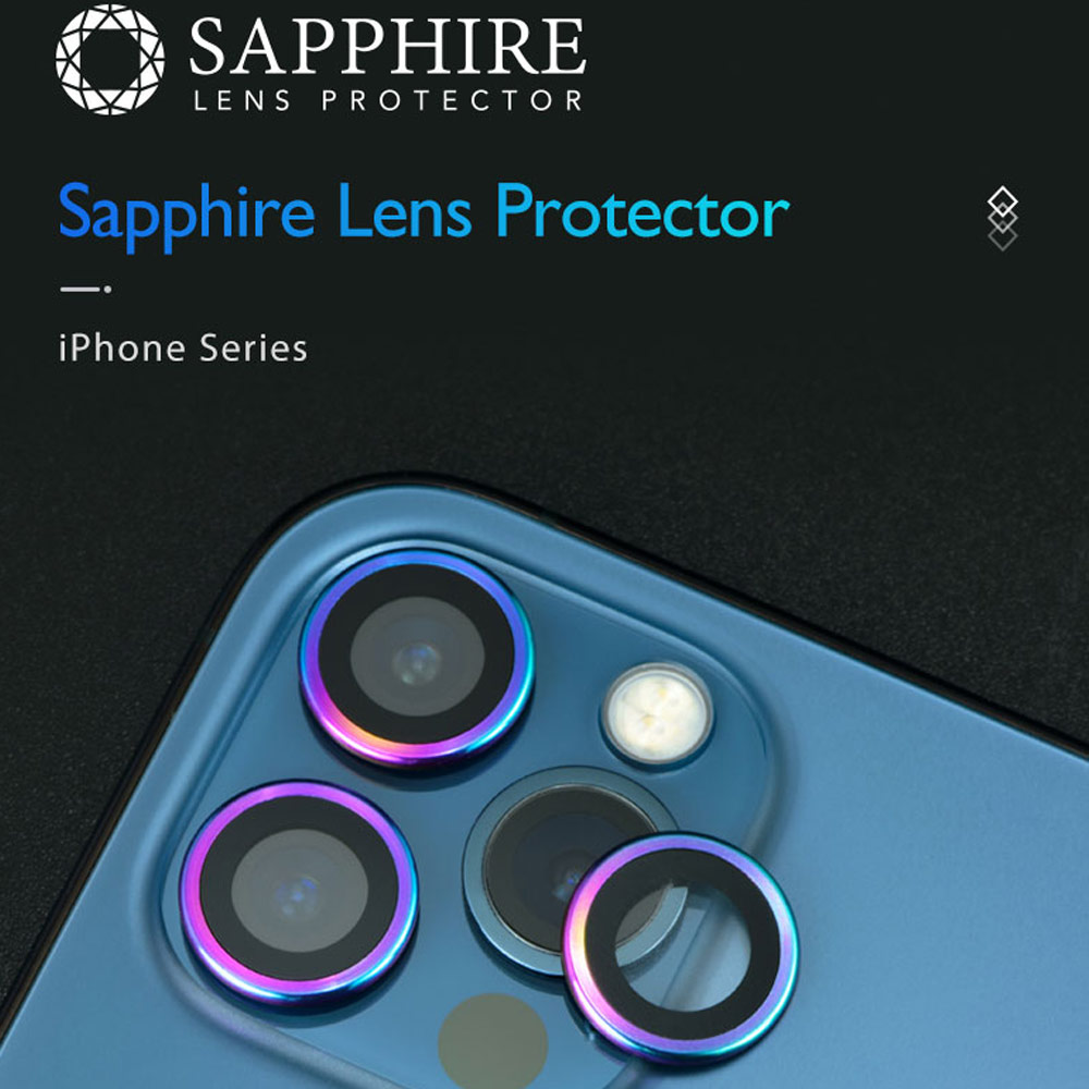 Picture of Apple iPhone 13 Pro 6.1  | Hoda Sapphire Lens Protector for iPhone 13 Pro 6.1 iPhone 13 Pro Max 6.7  (3PCS Flamed Titanium)