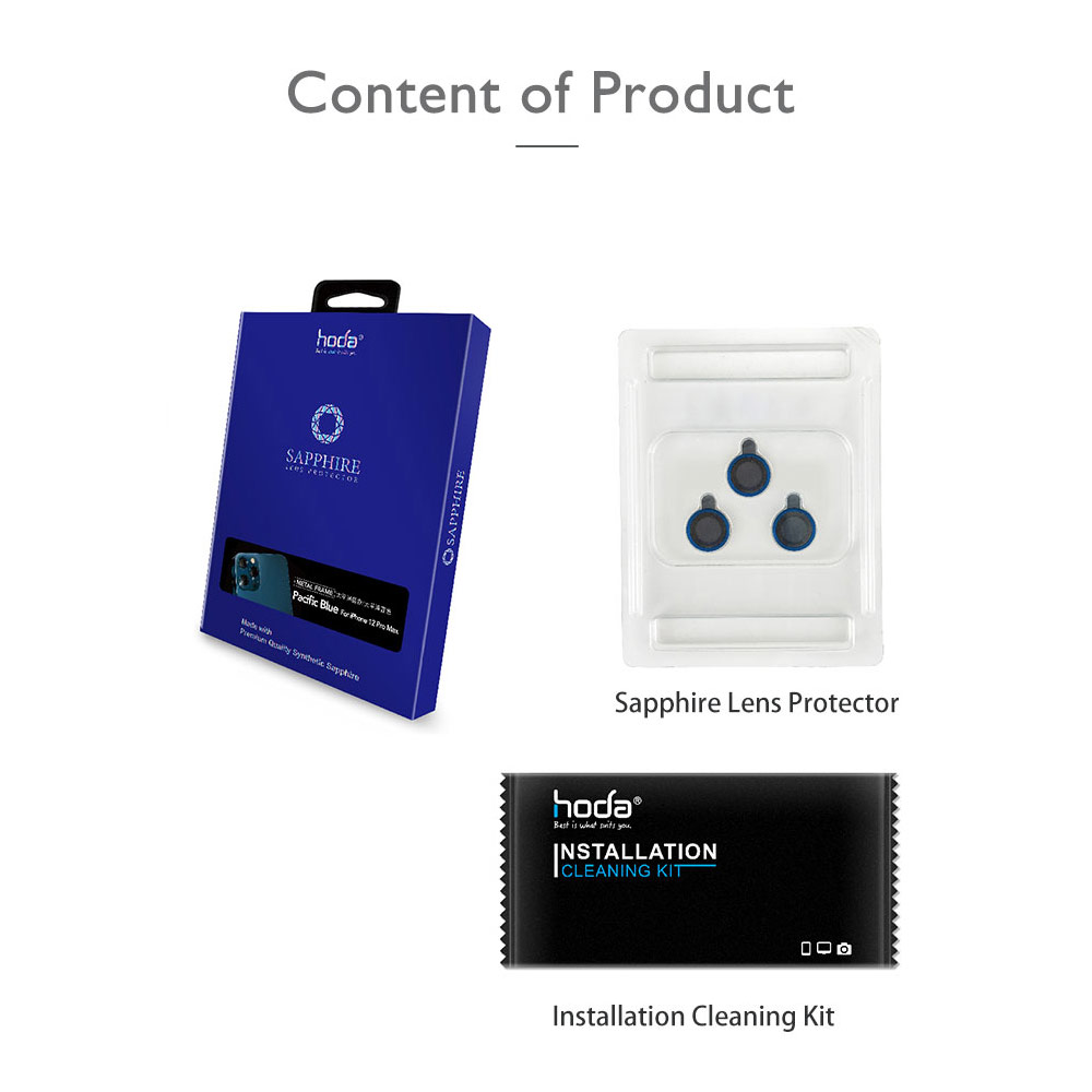 Picture of Apple iPhone 13 Pro 6.1  | Hoda Sapphire Lens Protector for iPhone 13 Pro 6.1 iPhone 13 Pro Max 6.7  (3PCS Flamed Titanium)