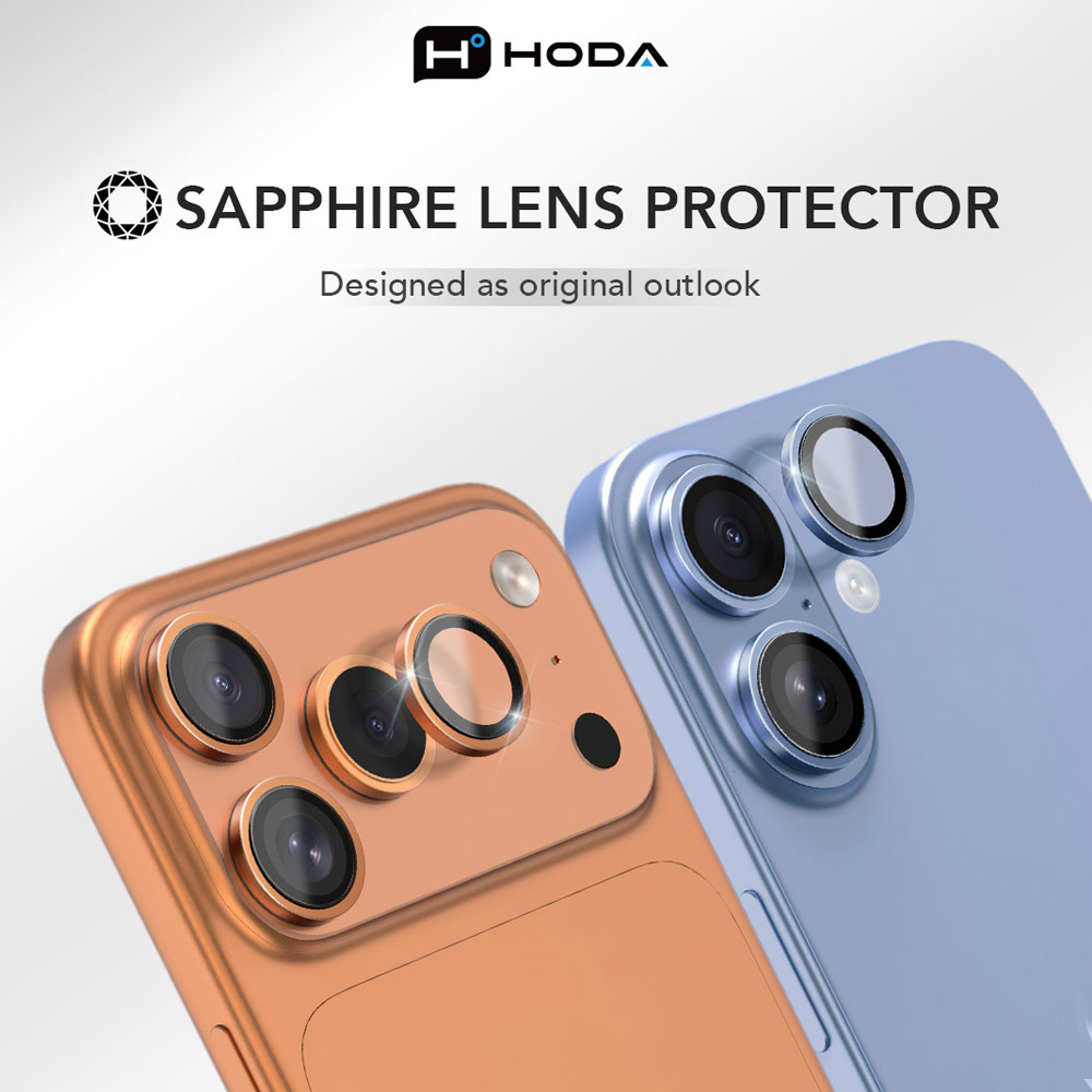 Picture of Apple iPhone 17 Pro 6.3 | Hoda Sapphire Lens Protector for iPhone 17 Pro Max 6.9 17 Pro 6.3 (3PCS Orange)