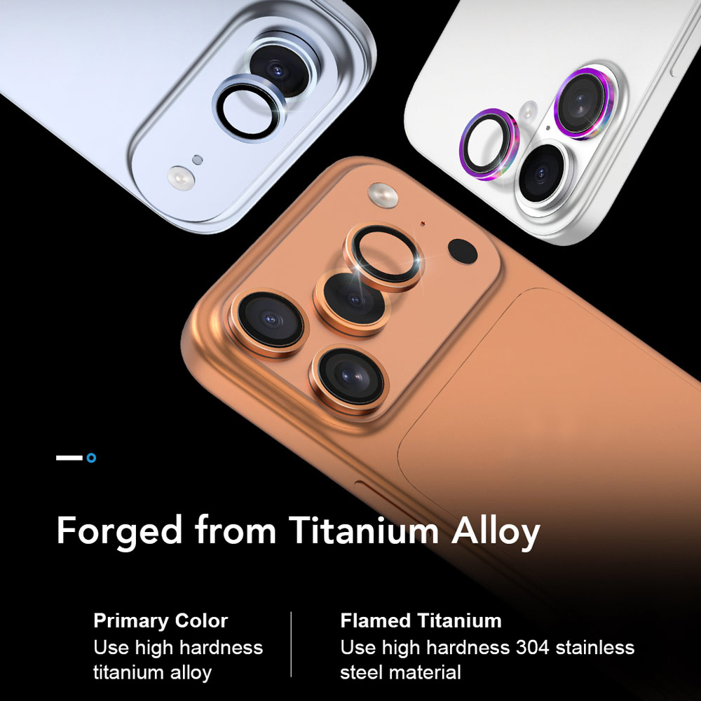 Picture of Apple iPhone 17 Pro 6.3 | Hoda Sapphire Lens Protector for iPhone 17 Pro Max 6.9 17 Pro 6.3 (3PCS Orange)