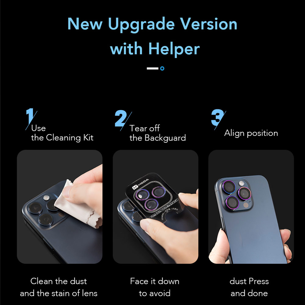 Picture of Apple iPhone 17 Pro 6.3  | Hoda Sapphire Lens Protector for iPhone 17 Pro Max 6.9 17 Pro 6.3  (3PCS Orange)