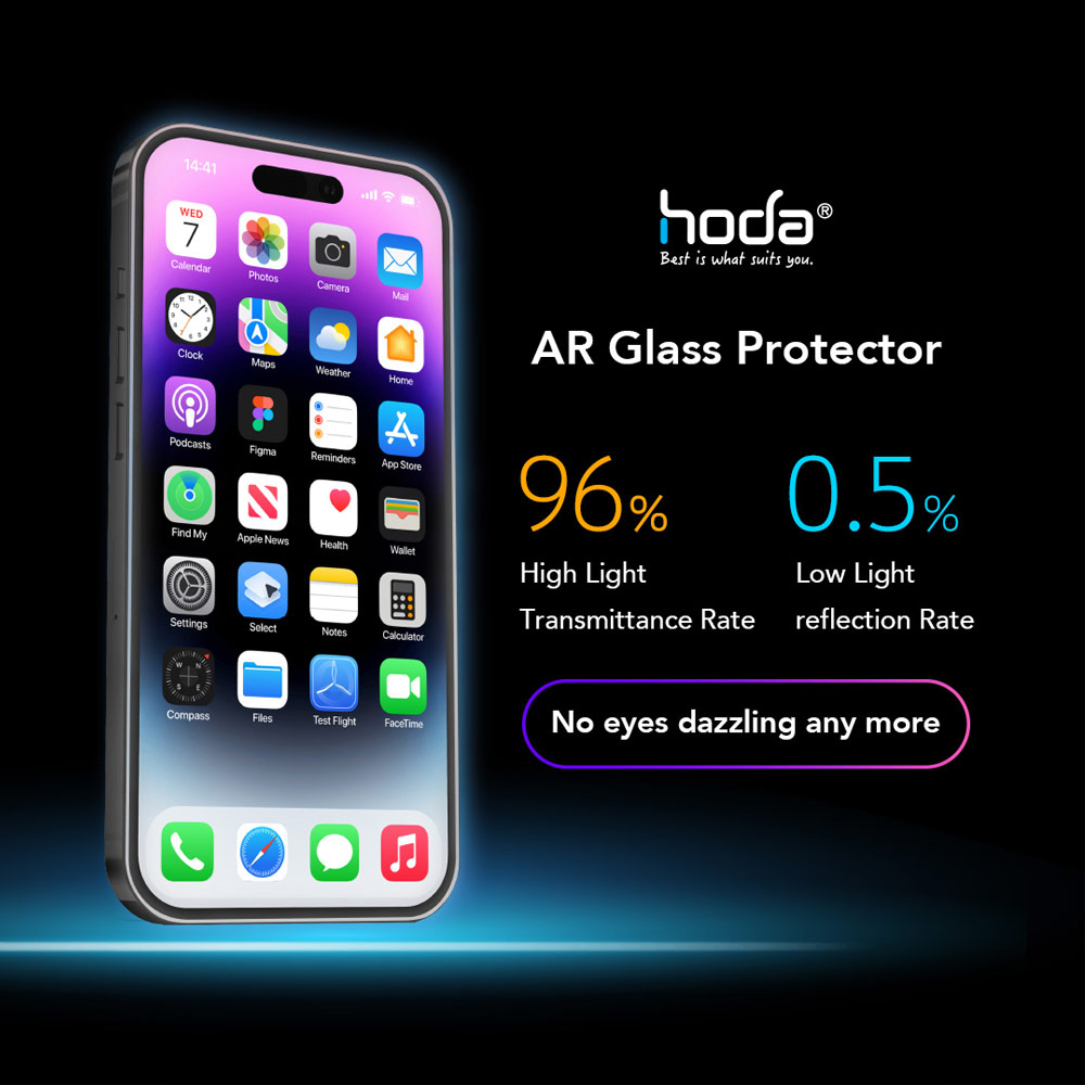 Picture of Apple iPhone 15 6.1 Screen Protector | Hoda 0.33mm 2.5D Full Coverage Anti Reflection Tempered Glass Screen Protector for iPhone 16 6.1 iPhone 15 6.1 (Anti Reflection)