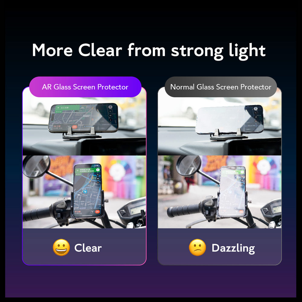 Picture of Apple iPhone 15 6.1 Screen Protector | Hoda 0.33mm 2.5D Full Coverage Anti Reflection Tempered Glass Screen Protector for iPhone 16 6.1 iPhone 15 6.1 (Anti Reflection)