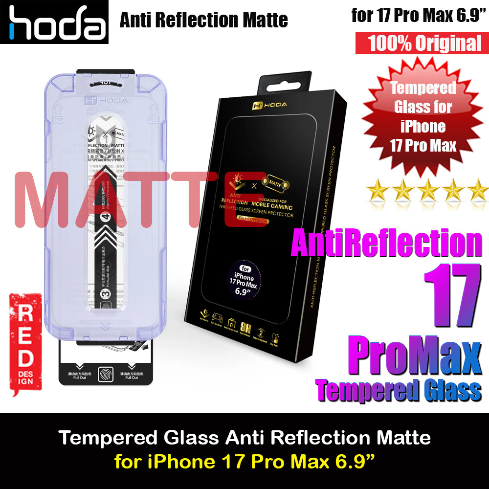 Picture of Hoda Anti Reflection Full Coverage Tempered Glass Screen Protector for iPhone 17 Pro Max 6.9 (Anti Reflection Matte) Apple iPhone 17 Pro Max 6.9- Apple iPhone 17 Pro Max 6.9 Cases, Apple iPhone 17 Pro Max 6.9 Covers, iPad Cases and a wide selection of Apple iPhone 17 Pro Max 6.9 Accessories in Malaysia, Sabah, Sarawak and Singapore 