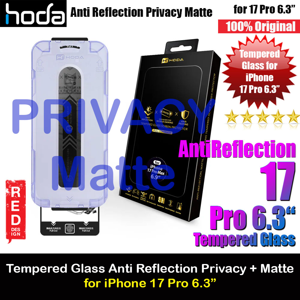 Picture of Hoda Anti Reflection Full Coverage Tempered Glass Screen Protector for iPhone 17 Pro 6.3 (Anti Reflection Privacy Matte) Apple iPhone 17 Pro 6.3- Apple iPhone 17 Pro 6.3 Cases, Apple iPhone 17 Pro 6.3 Covers, iPad Cases and a wide selection of Apple iPhone 17 Pro 6.3 Accessories in Malaysia, Sabah, Sarawak and Singapore 