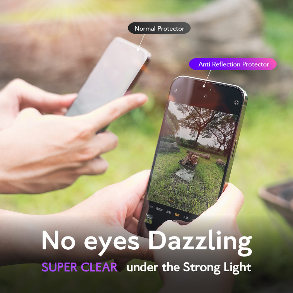 Picture of Apple iPhone 16 Pro 6.3 Screen Protector | Hoda Anti Reflection Full Coverage Tempered Glass Screen Protector for iPhone 17 iPhone 16 Pro 6.3 (Anti Reflection)