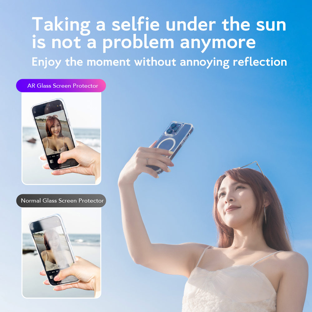 Picture of Apple iPhone 16 Pro 6.3 Screen Protector | Hoda Anti Reflection Full Coverage Tempered Glass Screen Protector for iPhone 17 iPhone 16 Pro 6.3 (Anti Reflection)