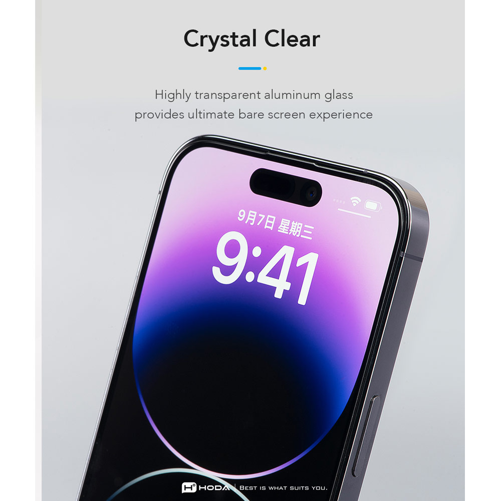 Picture of Apple iPhone 17 Pro Max 6.9 Screen Protector | Hoda Anti Clear Full Coverage Tempered Glass Screen Protector for iPhone 17 Pro Max 6.9 (Clear)
