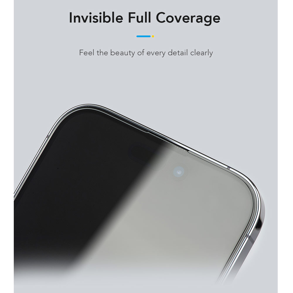 Picture of Apple iPhone 17 Pro Max 6.9 Screen Protector | Hoda Anti Clear Full Coverage Tempered Glass Screen Protector for iPhone 17 Pro Max 6.9 (Clear)