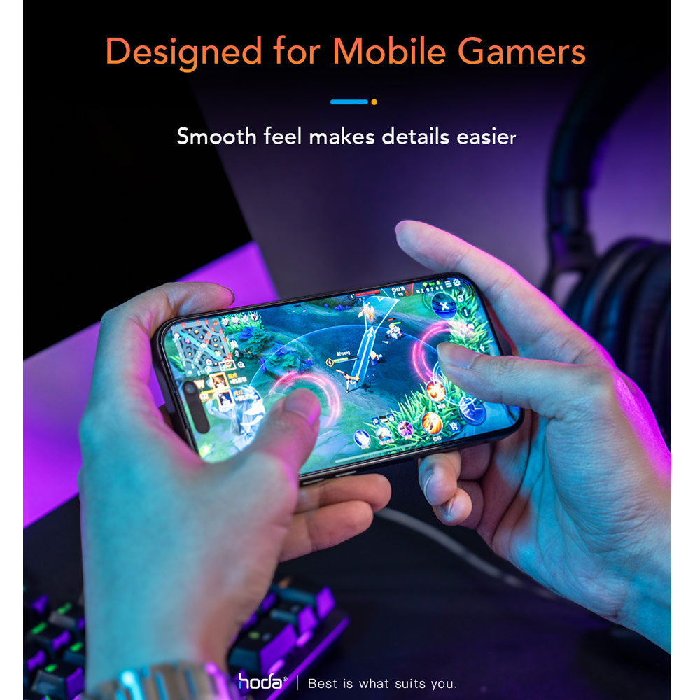 Picture of Apple iPhone 15 6.1 Screen Protector | Hoda 0.33mm 2.5D Full Coverage Gamer Matte Tempered Glass Screen Protector for Apple iPhone 16 6.1 iPhone 15 6.1 (Matte)