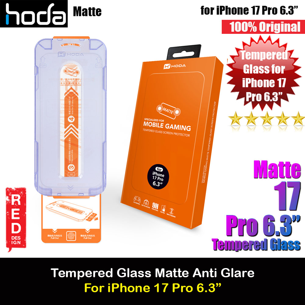 Picture of Hoda Anti Glare Full Coverage Tempered Glass Screen Protector for iPhone 17 Pro 6.3 (Matte) Apple iPhone 17 Pro 6.3- Apple iPhone 17 Pro 6.3 Cases, Apple iPhone 17 Pro 6.3 Covers, iPad Cases and a wide selection of Apple iPhone 17 Pro 6.3 Accessories in Malaysia, Sabah, Sarawak and Singapore 