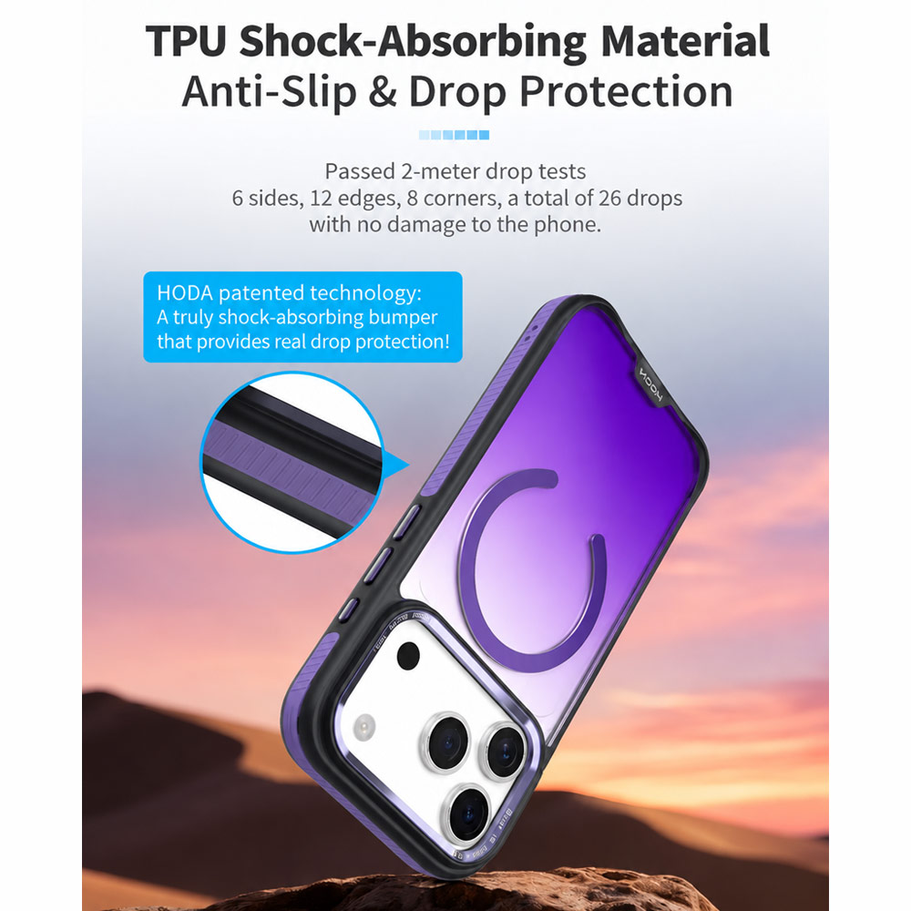 Picture of Apple iPhone 18 Pro Case | Hoda MultiColor Case with Magnet for iPhone 18 Pro 17 Pro - Lunar Gray