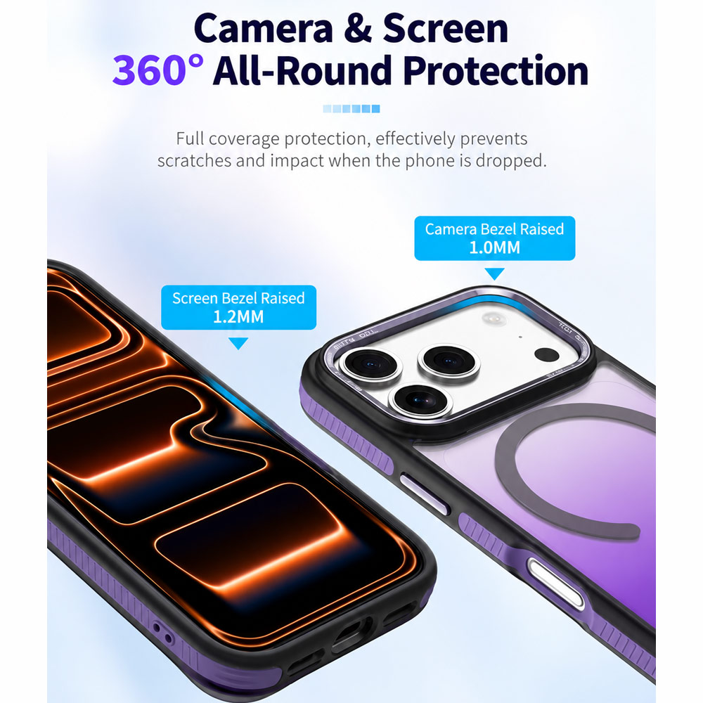 Picture of Apple iPhone 18 Pro Case | Hoda MultiColor Case with Magnet for iPhone 18 Pro 17 Pro - Lunar Gray