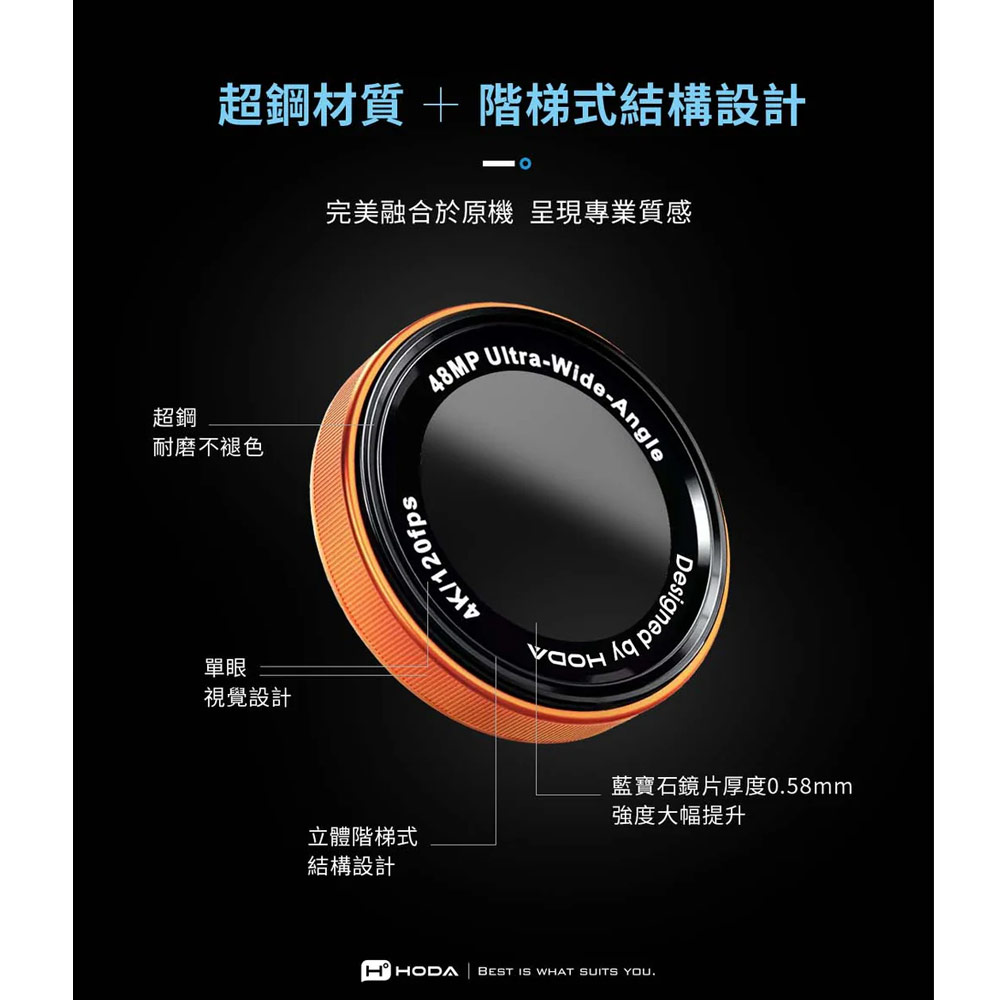 Picture of Apple iPhone 17 Pro 6.3 | Hoda Sapphire Lens Protector Monocular Like Design for iPhone 17 Pro Max 6.9 17 Pro 6.3 (3PCS Deep Blue)