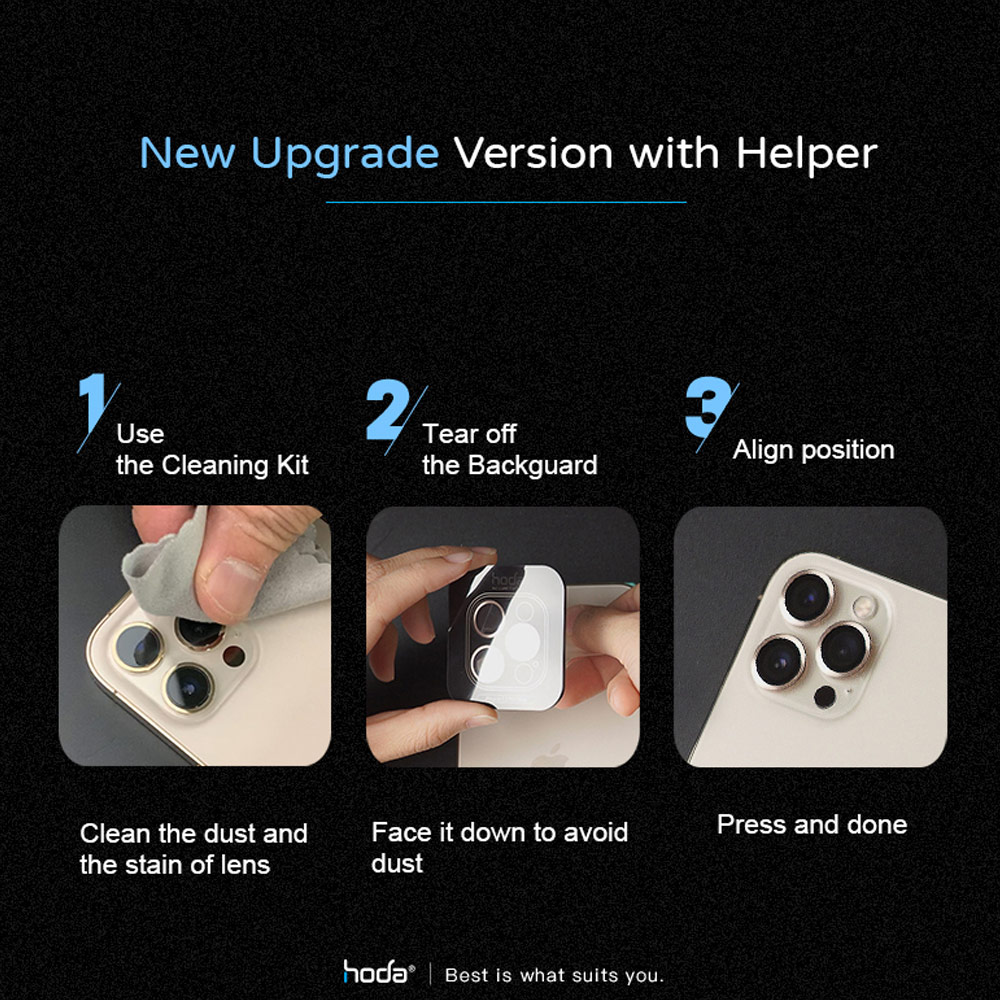 Picture of Apple iPhone 14 Plus 6.7  | Hoda Sapphire Lens Protector for iPhone 14 6.1 iPhone 14 Plus 6.7  (2PCS Black)