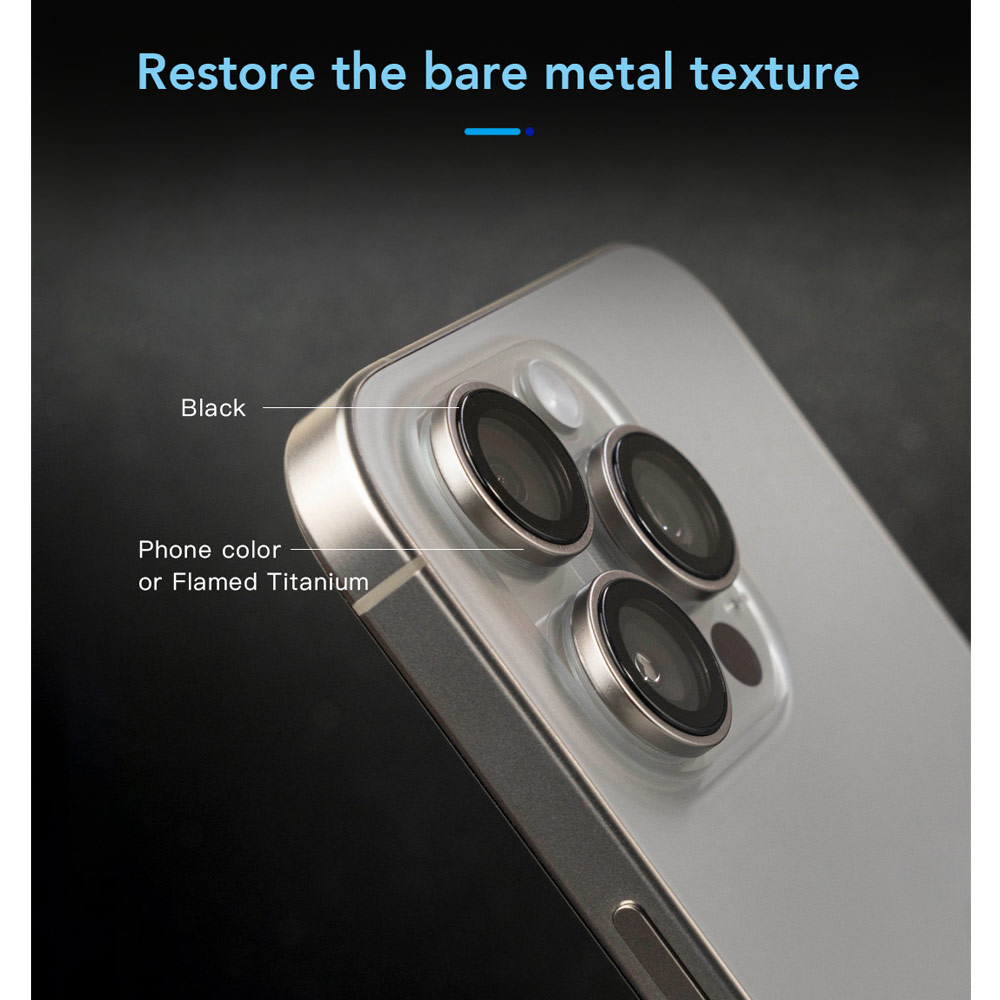 Picture of Apple iPhone 16 6.1  | Hoda Sapphire Lens Protector for iPhone 16 6.1 iPhone 16 Plus 6.7  (2PCS Black)