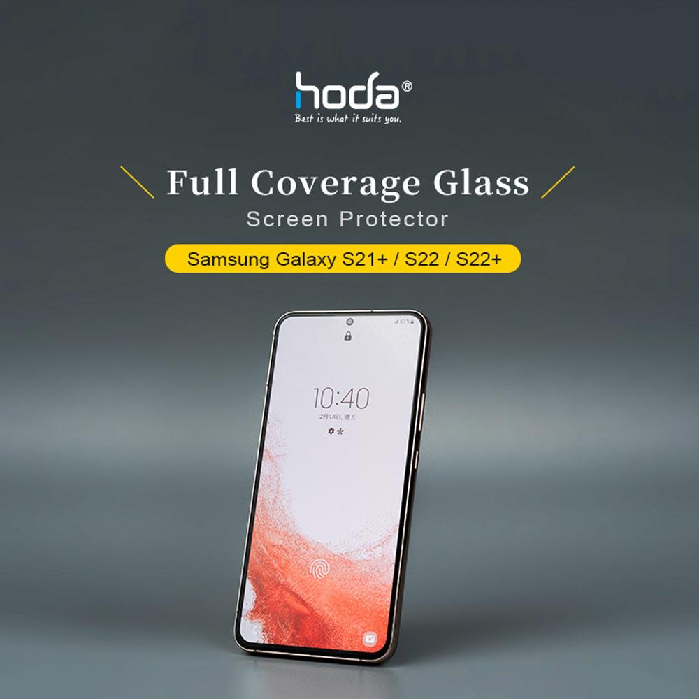 Picture of Samsung Galaxy S22 Plus 6.6 Screen Protector | Hoda 0.21mm 2.5D Full Coverage Tempered Glass Screen Protector for Galaxy S22 Plus (Black)