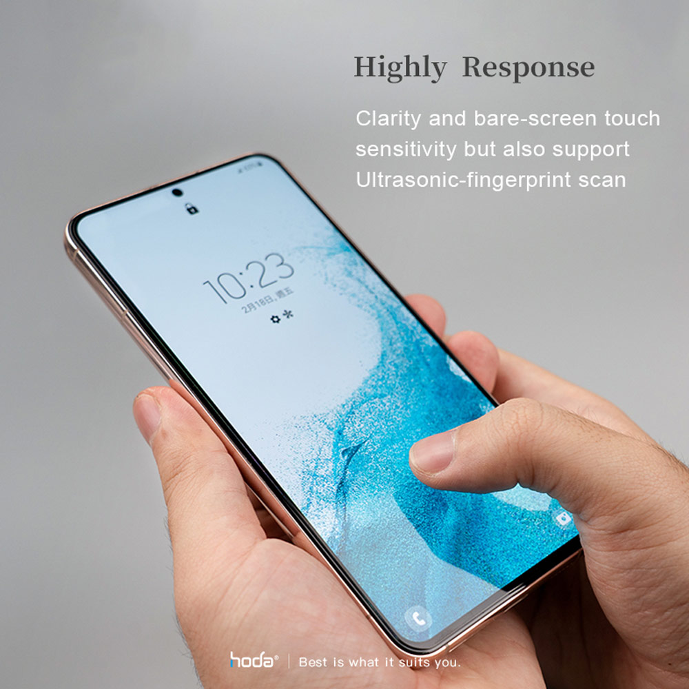 Picture of Samsung Galaxy S22 Plus 6.6 Screen Protector | Hoda 0.21mm 2.5D Full Coverage Tempered Glass Screen Protector for Galaxy S22 Plus (Black)