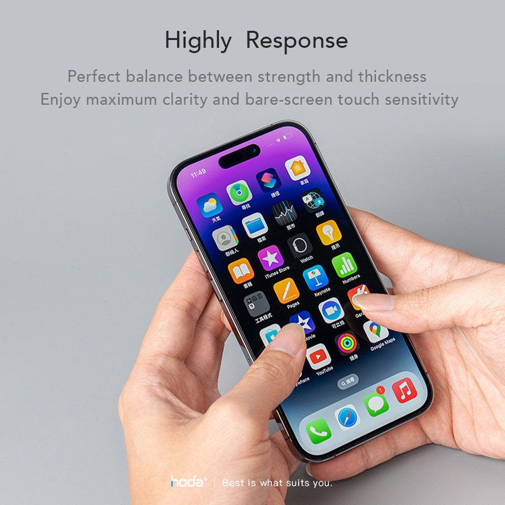 Picture of Apple iPhone 13 Pro Max 6.7 Screen Protector | Hoda 0.33mm 2.5D Full Coverage Tempered Glass Screen Protector for Apple iPhone 13 Pro Max 6.7 iPhone 14 Plus 6.7 (Anti Reflection)