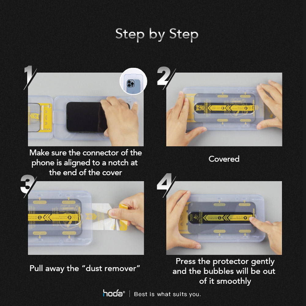 Picture of Apple iPhone 13 Pro Max 6.7 Screen Protector | Hoda 0.33mm 2.5D Full Coverage Tempered Glass Screen Protector for Apple iPhone 13 Pro Max 6.7 iPhone 14 Plus 6.7 (Anti Reflection)