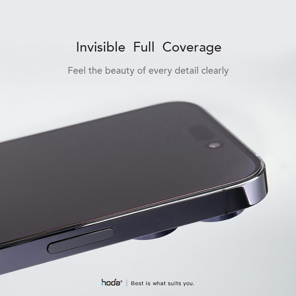 Picture of Apple iPhone 14 Pro 6.1 Screen Protector | Hoda 0.33mm 2.5D Full Coverage Tempered Glass Screen Protector for Apple iPhone 14 Pro 6.1 (Black)