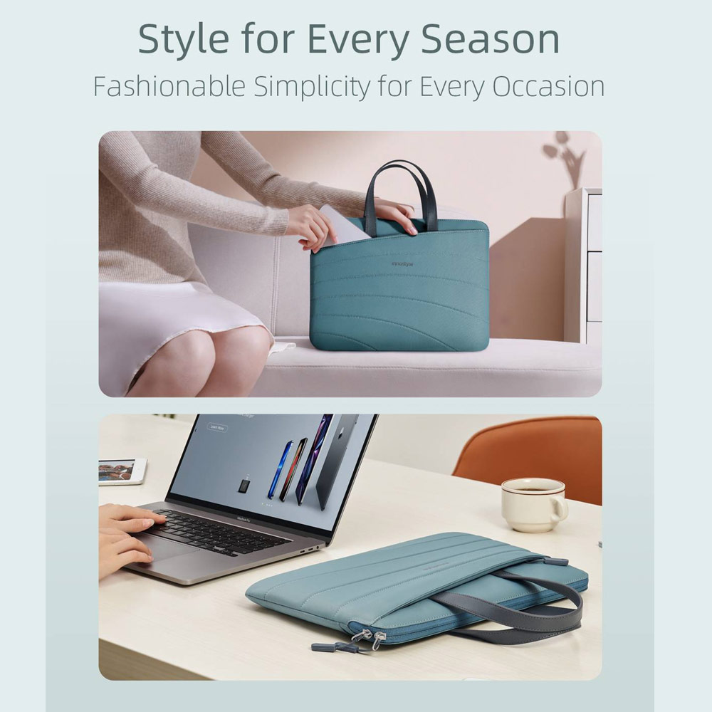 Picture of Innostyle CarryLite Slim Series Shock Proof Lightweight Laptop Notebook Hand Carry Sleeve with Front Compartment for up to 14 inches Laptop (Lavender)