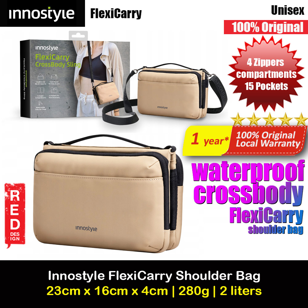 Picture of Innostyle FlexiCarry Crossbody Sling Shoulder Hand Carry Urban Style Bag Travel Bag (Dune Dawn) Red Design- Red Design Cases, Red Design Covers, iPad Cases and a wide selection of Red Design Accessories in Malaysia, Sabah, Sarawak and Singapore 