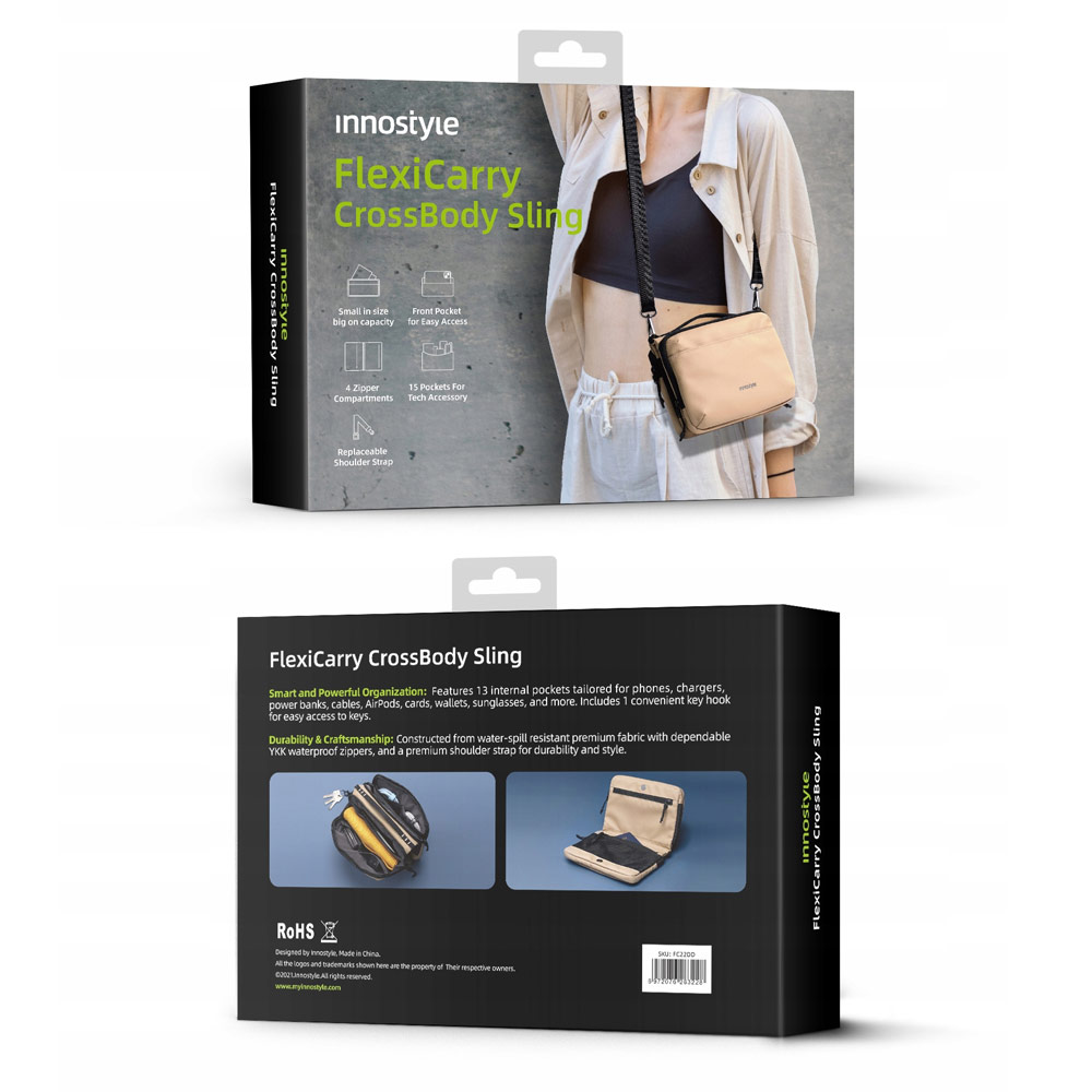 Picture of Innostyle FlexiCarry Crossbody Sling Shoulder Hand Carry Urban Style Bag Travel Bag (Dune Dawn)