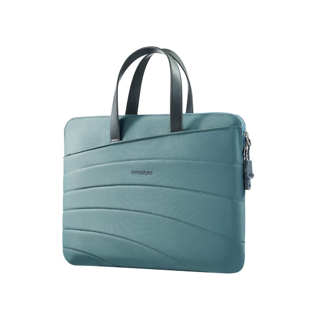 Picture of Innostyle CarryLite Slim Series Shock Proof Lightweight Laptop Notebook Hand Carry Sleeve with Front Compartment for up to 14 inches Laptop (Midnight Green)