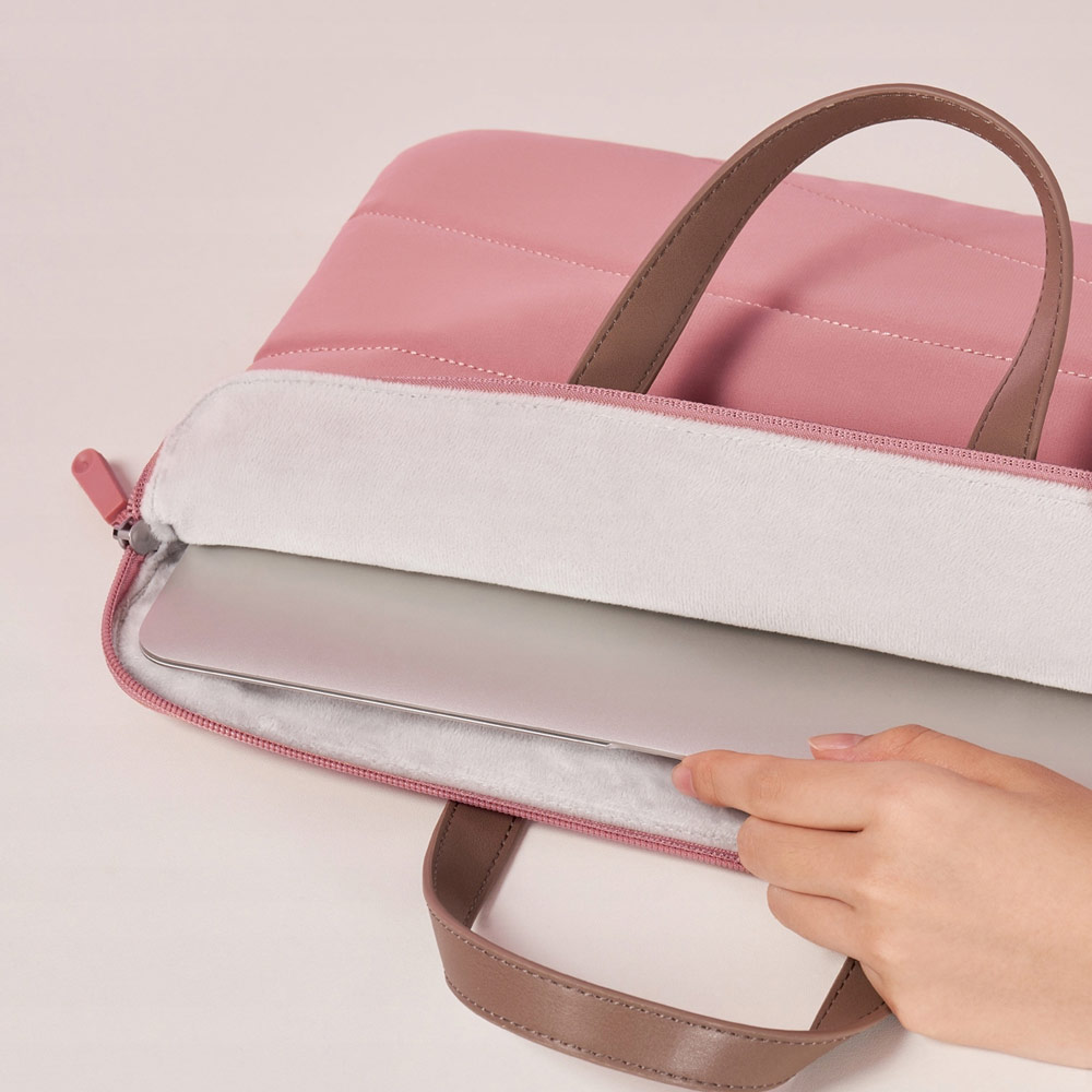 Picture of Innostyle CarryLite Slim Series Shock Proof Lightweight Laptop Notebook Hand Carry Sleeve with Front Compartment for up to 14 inches Laptop (Pink)