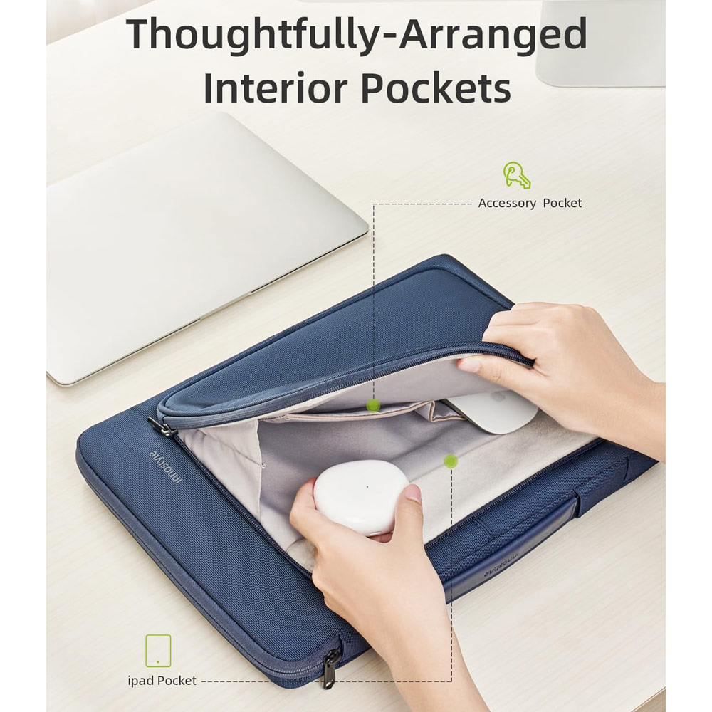 Picture of Innostyle Omiprotect Carrying Sleeve Shock Proof Laptop Notebook Sleeve with Front Compartment for up to 14 inches Laptop (Midnight Blue)