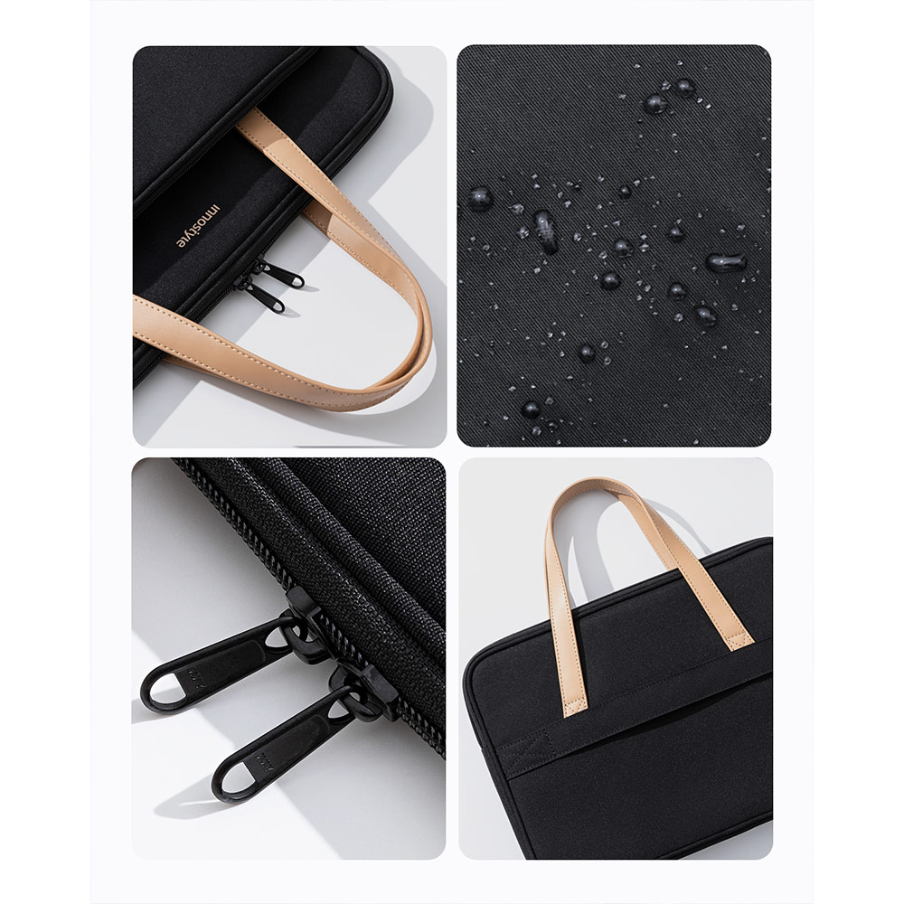 Picture of Innostyle Omiprotect Pro Series Shock Proof Laptop Notebook Hand Carry Sleeve with Front Compartment for up to 16 inches Laptop (Black)