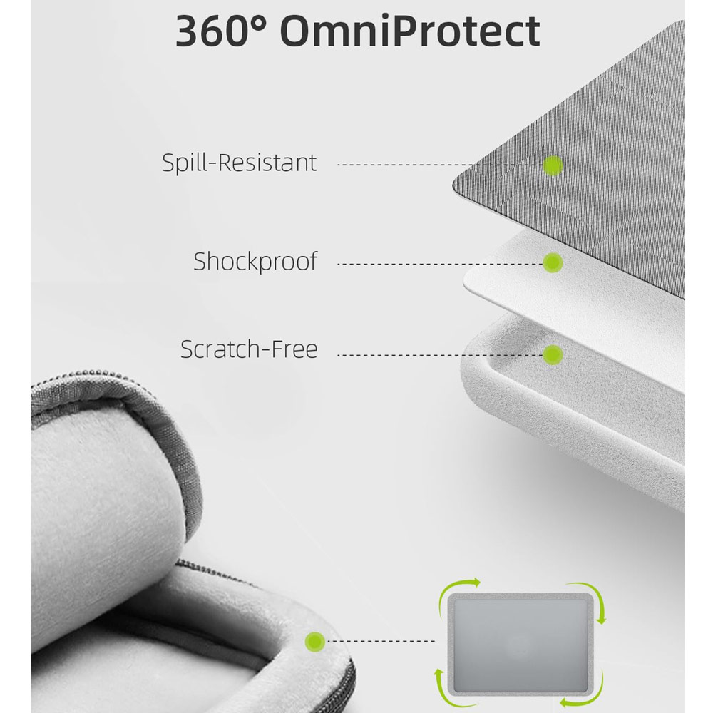 Picture of Innostyle Omiprotect Pro Series Shock Proof Laptop Notebook Hand Carry Sleeve with Front Compartment for up to 14 inches Laptop (Khaki)