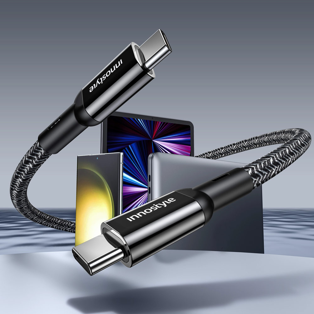 Picture of Innostyle PowerFlex Ultra 100W Fast Charging Data Cable 4K Video Support USB-C to USB-C 200cm (Black)