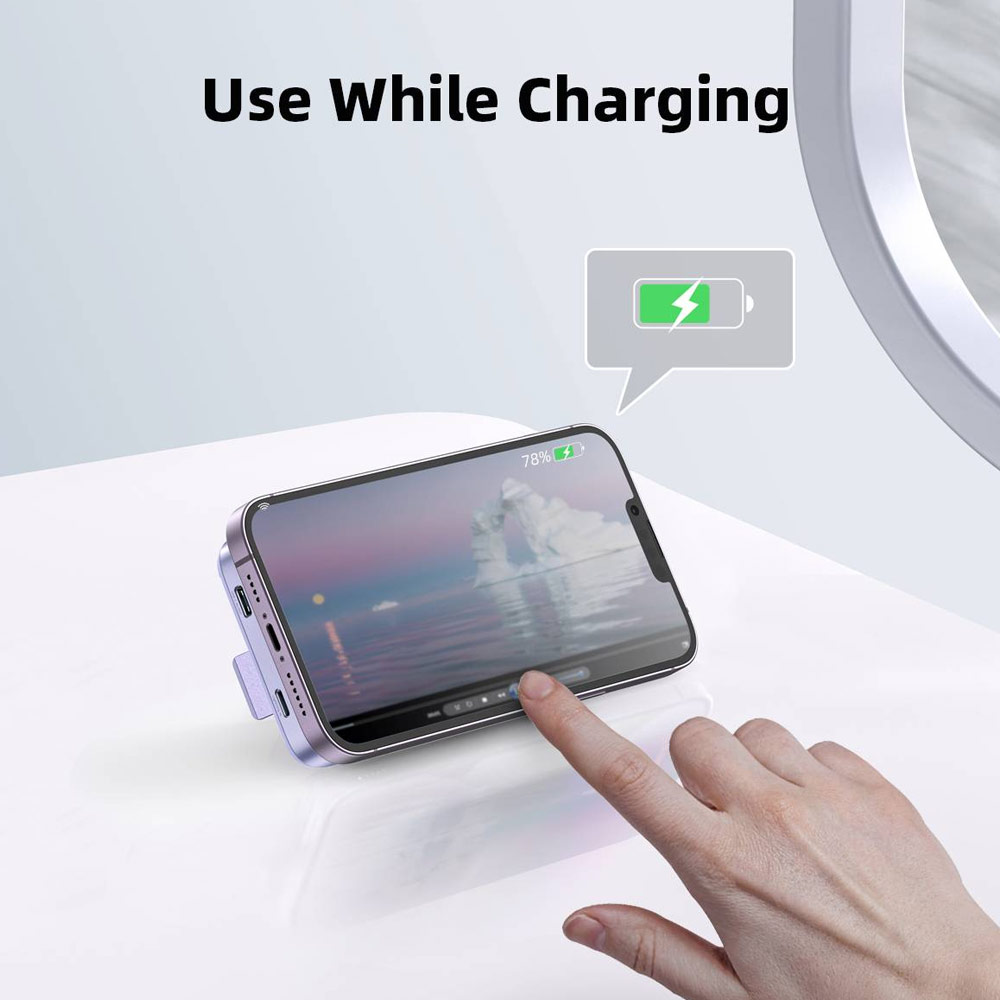 Picture of Innostyle PowerMag Switch 2 in 1 Standable Magnetic Wireless Charging with USB-C input output Fast Charge PowerBank  (Black)