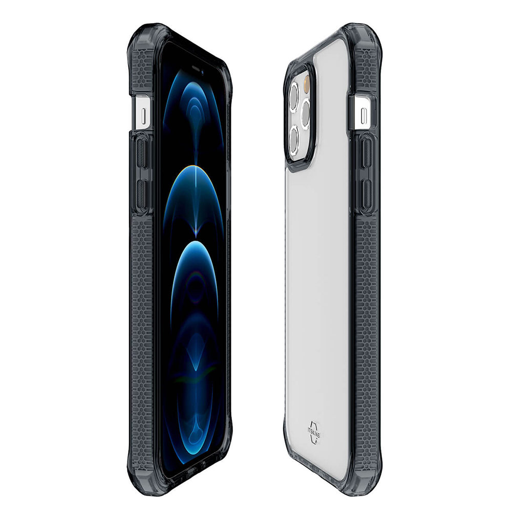 Picture of Apple iPhone 12 Pro Max 6.7 Case | ITSKINS SUPREME CLEAR  ANTIMICROBIAL Certified Extreme Impact Protection Case for Apple iPhone 12 Pro Max 6.7 (Smoke Transparent)