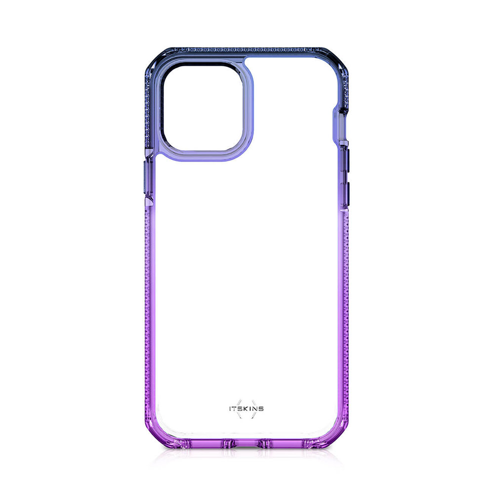 Picture of Apple iPhone 12 6.1 Case | ITSKINS SUPREME CLEAR  ANTIMICROBIAL Certified Extreme Impact Protection Case for Apple iPhone 12 iPhone 12 Pro 6.1 (Deep blue and light purple)