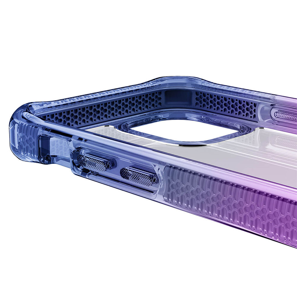 Picture of Apple iPhone 12 6.1 Case | ITSKINS SUPREME CLEAR  ANTIMICROBIAL Certified Extreme Impact Protection Case for Apple iPhone 12 iPhone 12 Pro 6.1 (Deep blue and light purple)