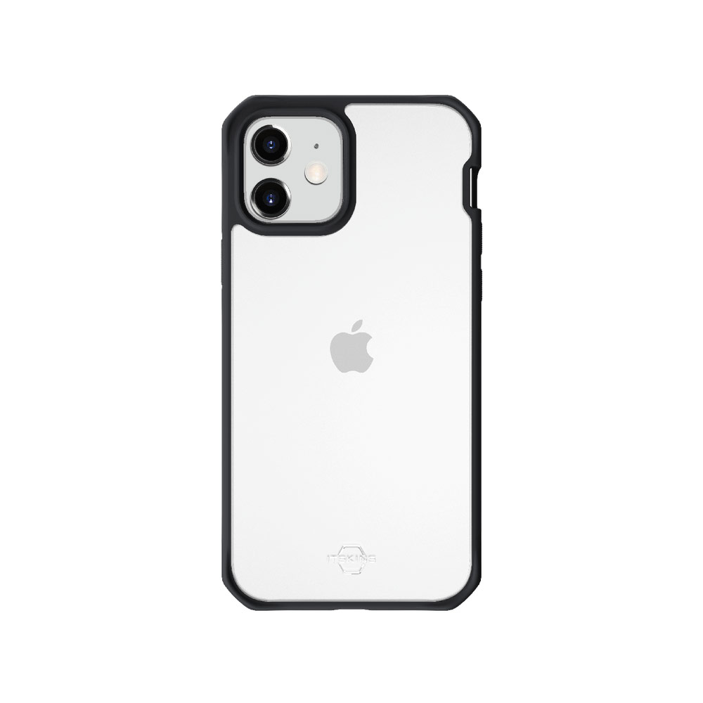 Picture of Apple iPhone 12 mini 5.4 Case | ITSKINS HYBRID SOLID ANTIMICROBIAL Certified Antishock Protection Case for Apple iPhone 12 Mini 5.4 (Plain Black transparent)